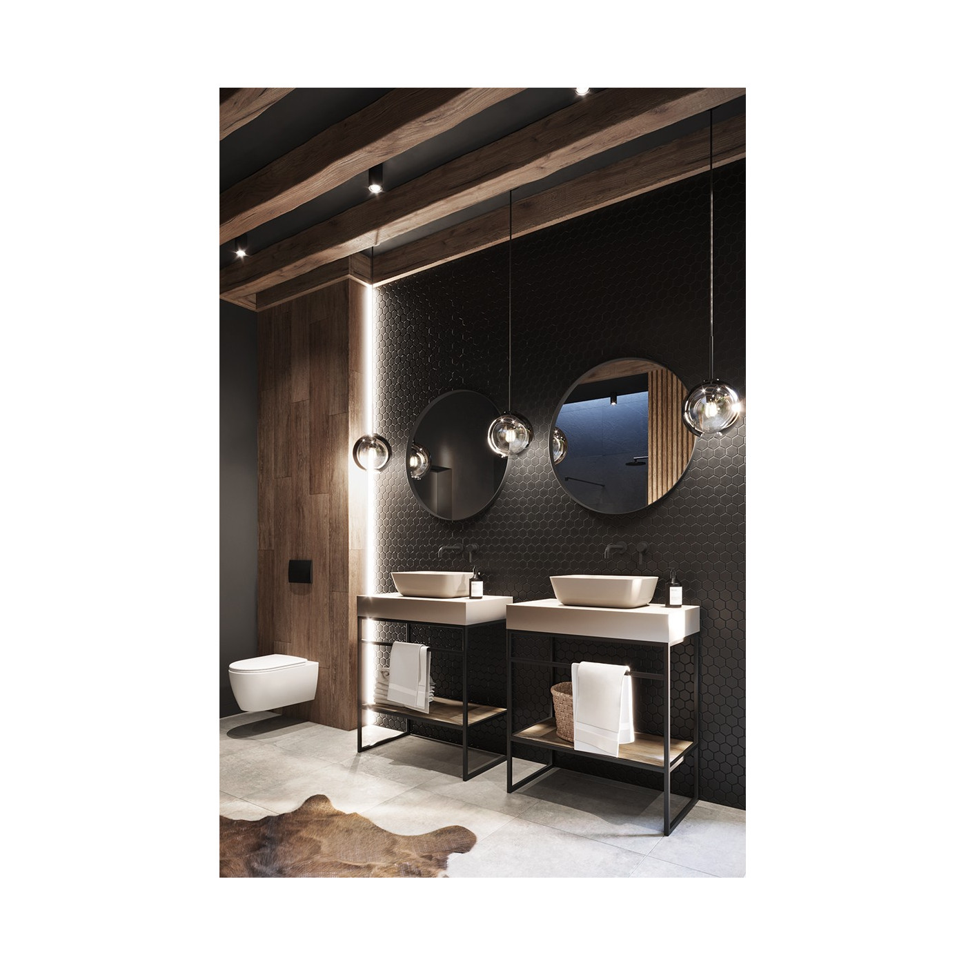 Bateria Umywalkowa Podtynkowa Pretto Czarny