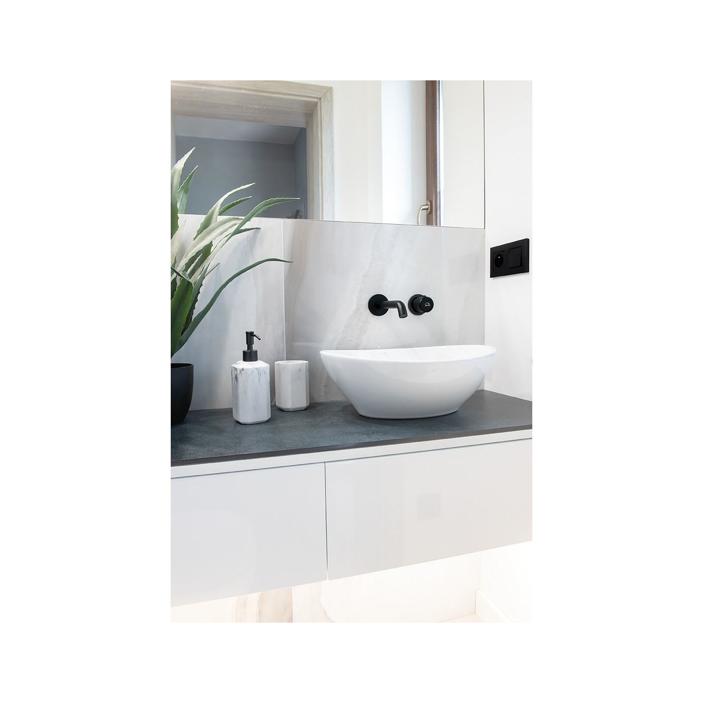 Bateria Umywalkowa Podtynkowa Pretto Czarny