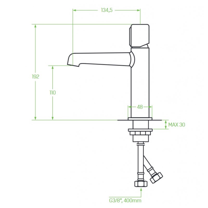 Bateria Umywalkowa Stojąca Pretto Grafit Bateria Umywalkowa Stojąca Pretto Grafit