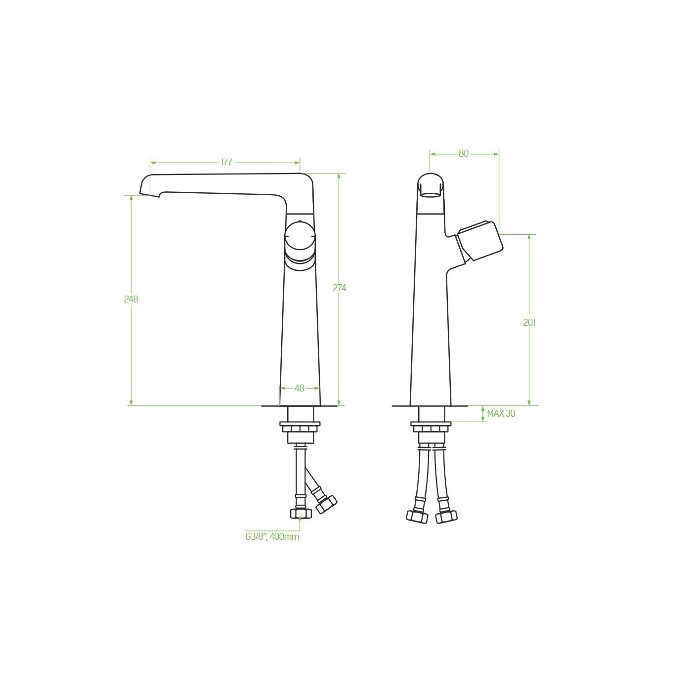 Bateria Umywalkowa Stojąca L Pretto Grafit