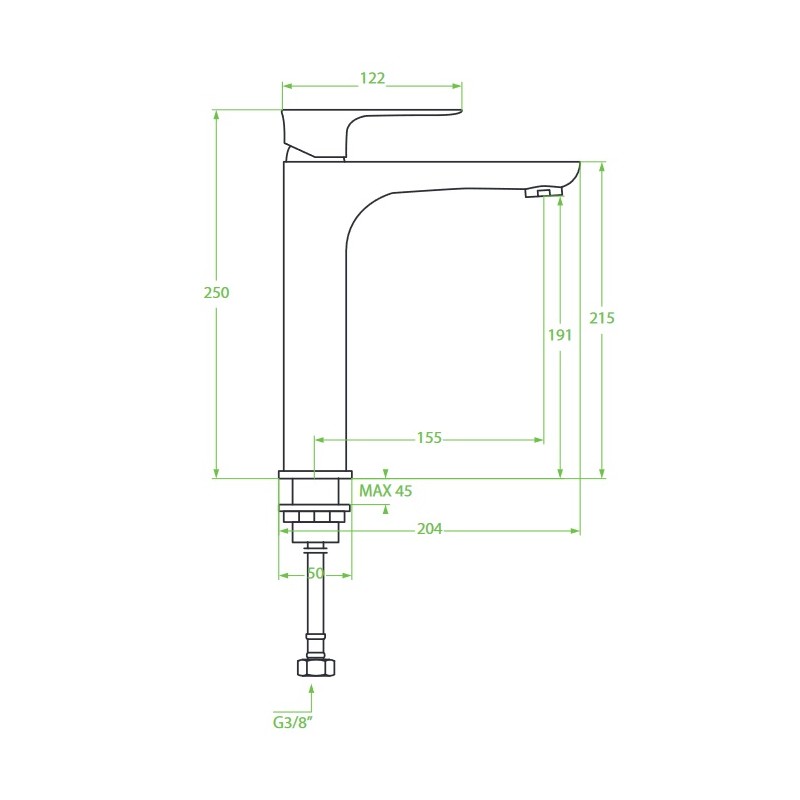 Bateria Umywalkowa Stojąca Nablatowa RAILA Bateria Umywalkowa Stojąca Nablatowa RAILA