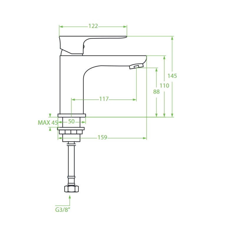 Bateria Umywalkowa Stojąca RAILA Czarna Chrom