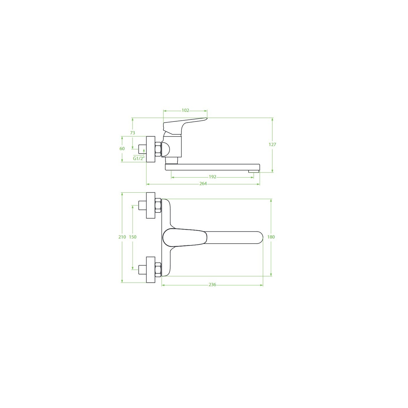 Bateria Umywalkowa Ścienna RONDO Chrom Bateria Umywalkowa Ścienna RONDO Chrom