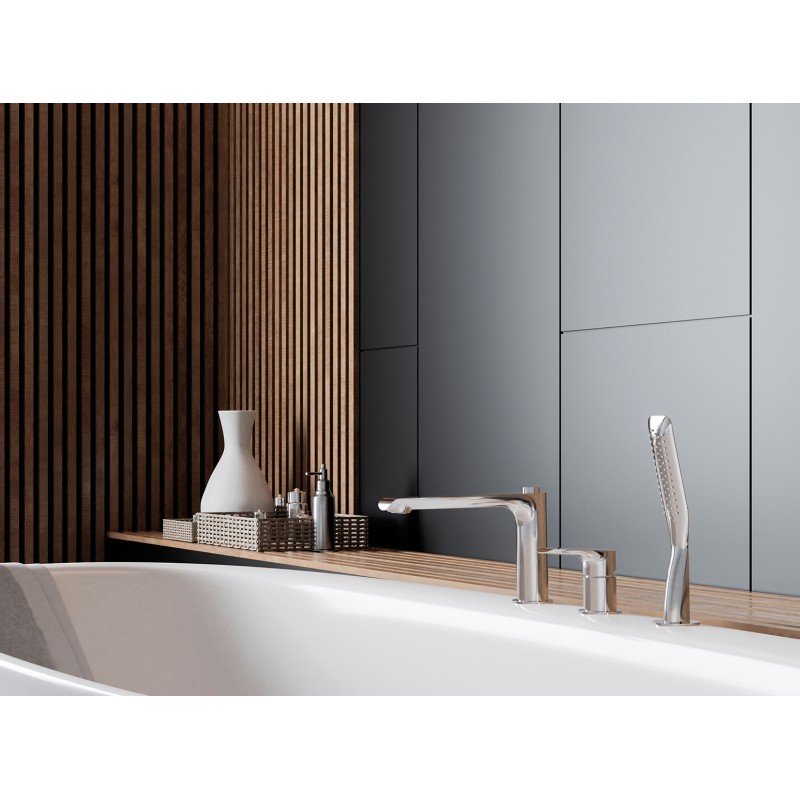 Bateria Wannowa Stojąca Trzy Otworowa Chrom ALEA Bateria Wannowa Stojąca Trzy Otworowa Chrom ALEA