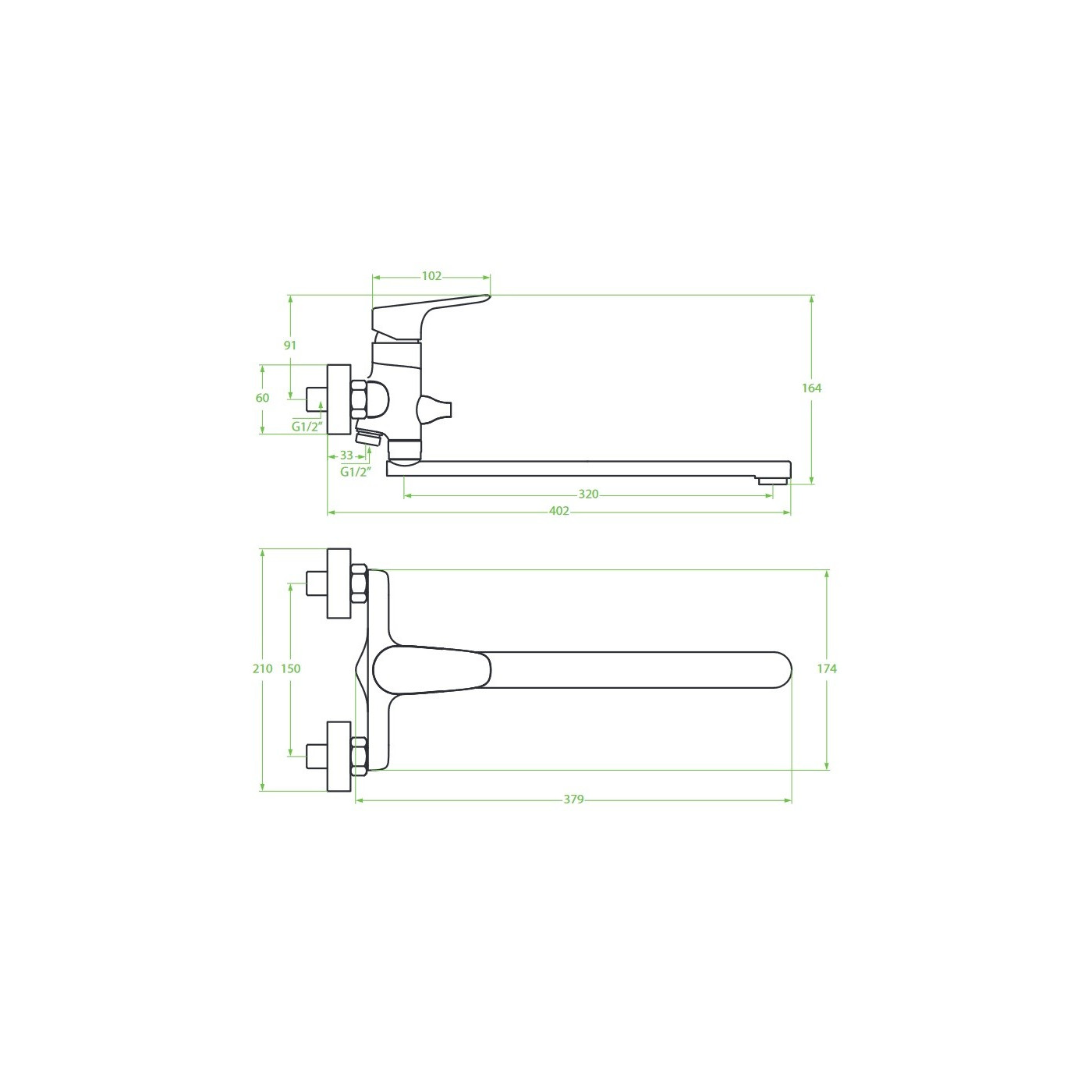 Bateria Wannowa Ścienna Ruchoma Wylewka RONDO Bateria Wannowa Ścienna Ruchoma Wylewka RONDO