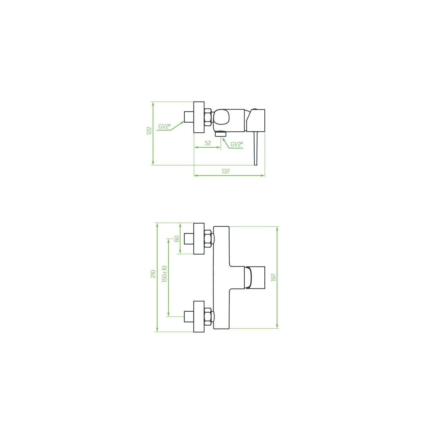 Bateria Natryskowa Ścienna POLA Różowe Złoto
