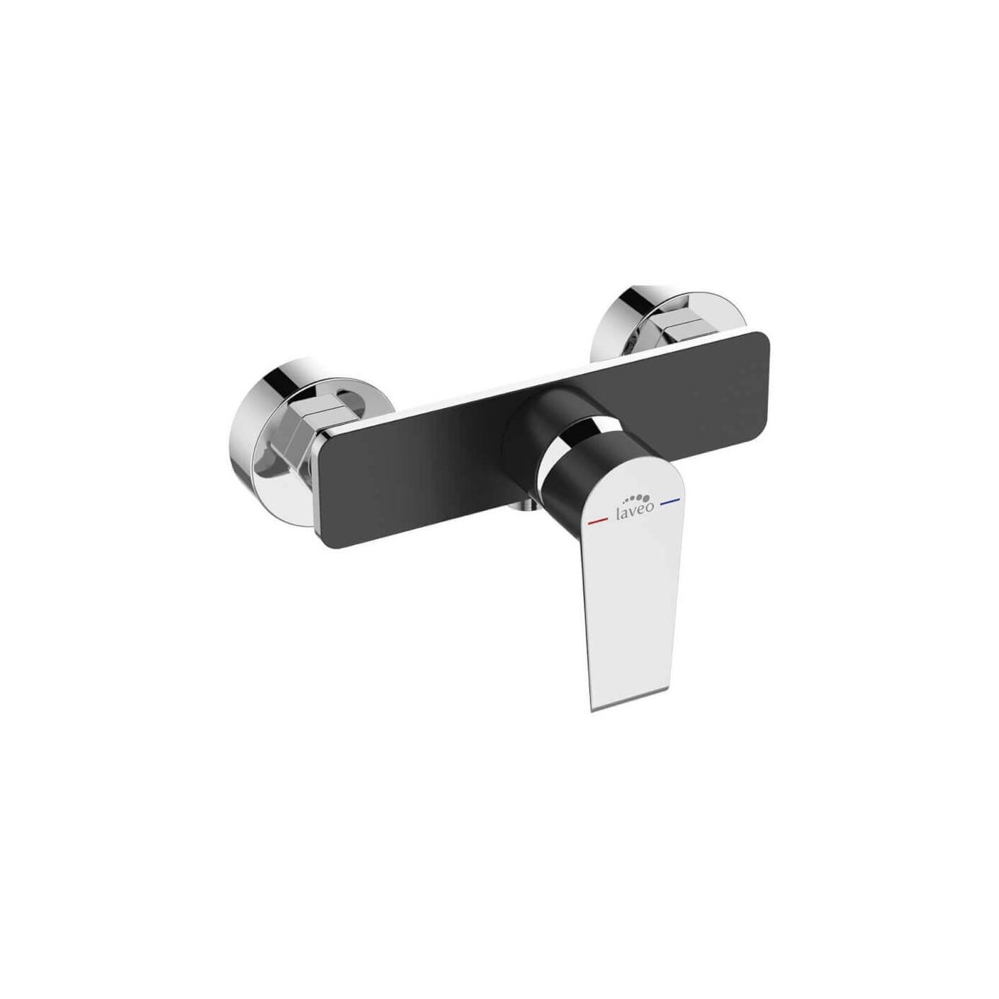 Bateria Natryskowa Ścienna LARGO Czarny-Chrom