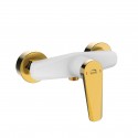 Bateria Natryskowa Ścienna RUBIO Biały Złoty