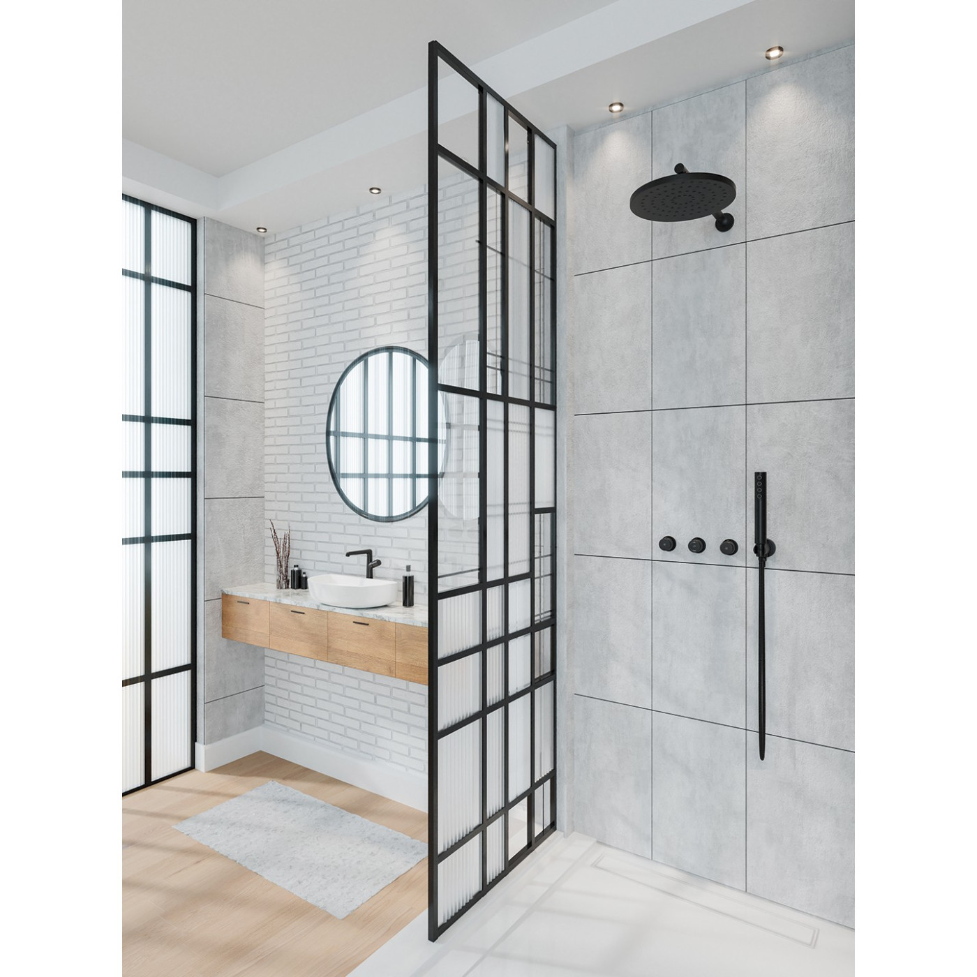 Bateria Natryskowa Podtynkowa PRETTO Czarna Bateria Natryskowa Podtynkowa PRETTO Czarna