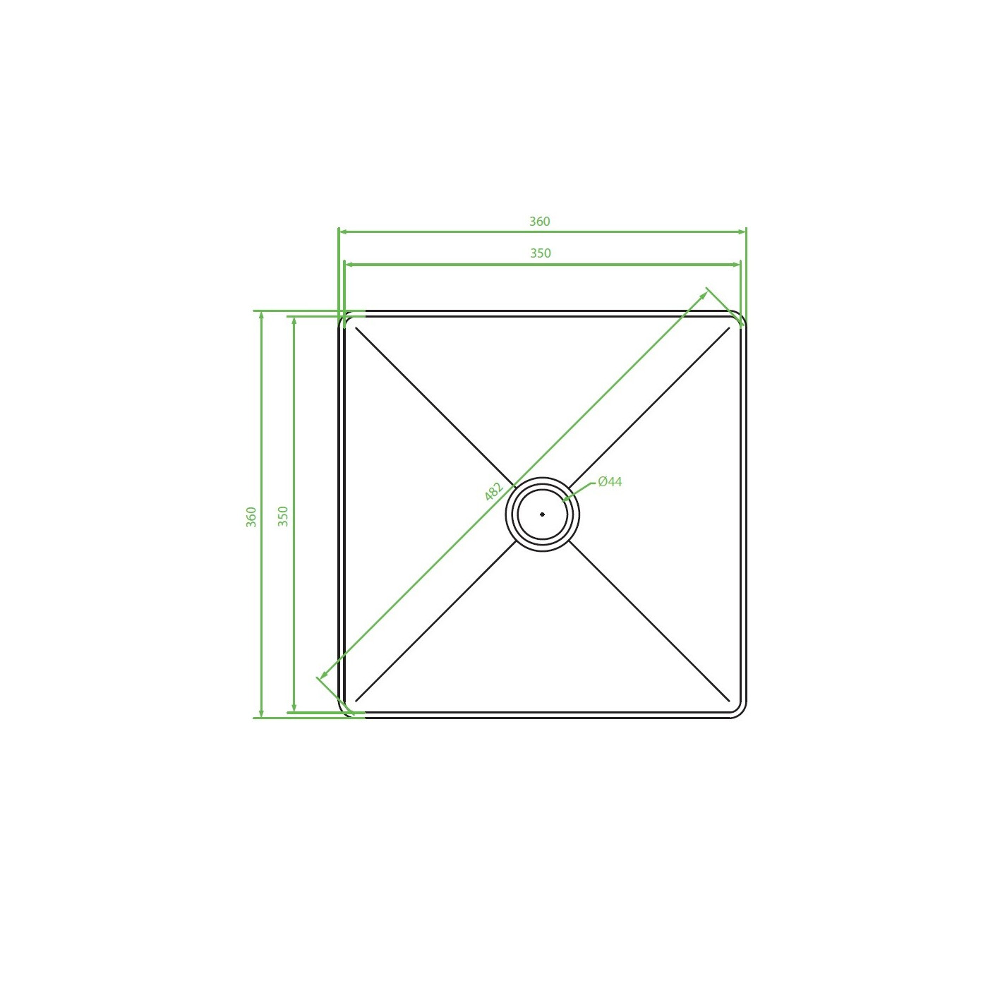 Umywalka Nablatowa Stalowa z korkiem Klik-Klak
