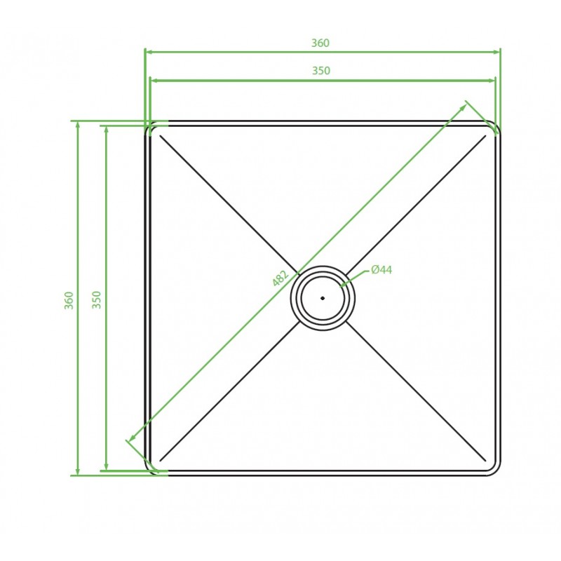Umywalka Nablatowa Stalowa z korkiem Klik-Klak