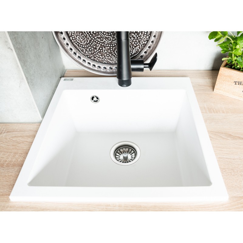 Zlew Zlewozmywak Jednokomorowy Alena Biały Zlew Zlewozmywak Jednokomorowy Alena Biały