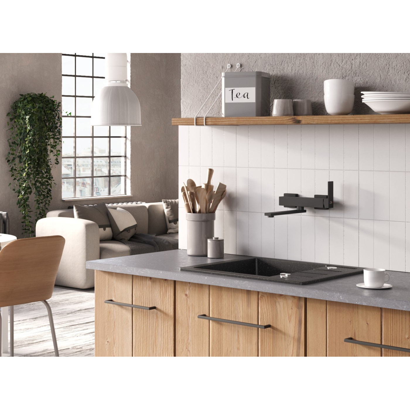 Zlew Zlewozmywak Jednokomorowy Czarny z Półociekaczem Barbados Zlew Zlewozmywak Jednokomorowy Czarny z Półociekaczem Barbados