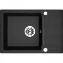 Zlew Zlewozmywak Jednokomorowy Czarny z Półociekaczem Zlew Zlewozmywak Jednokomorowy Czarny z Półociekaczem