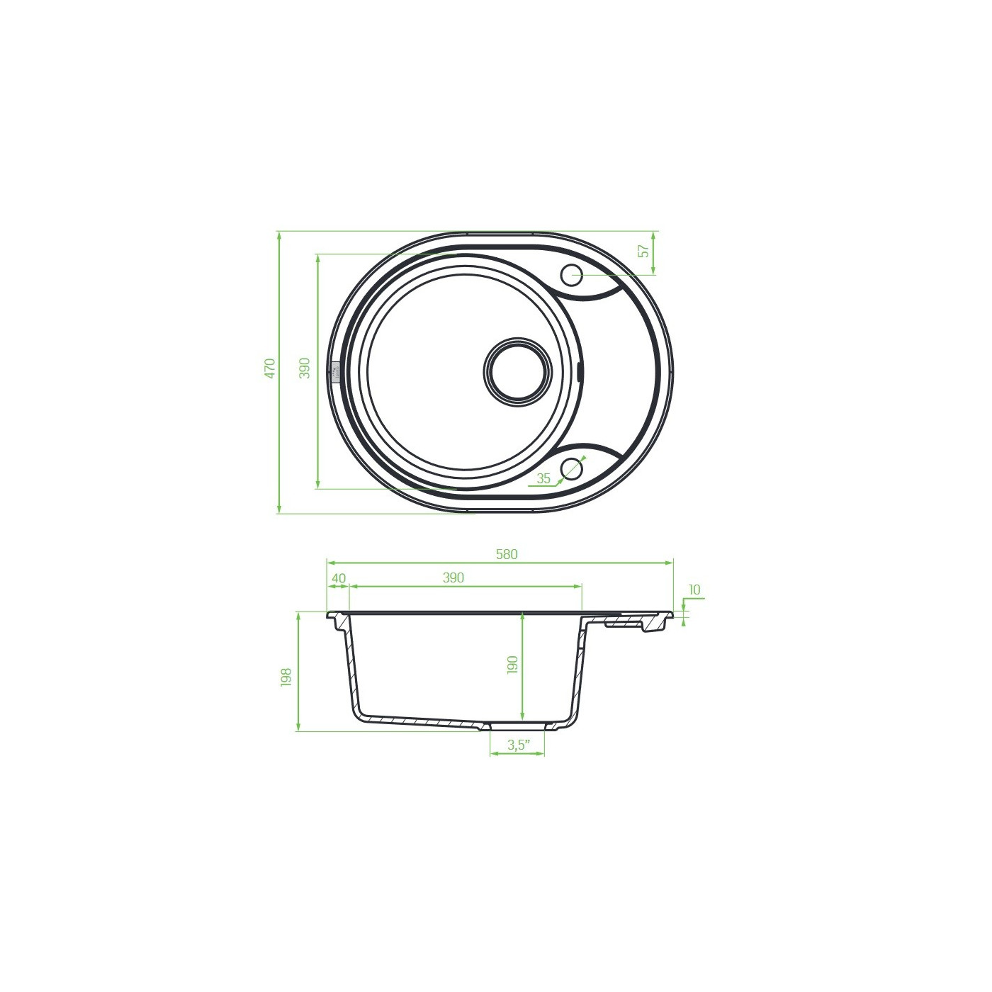 Zlew Zlewozmywak Jednokomorowy Szary z Ociekaczem Zlew Zlewozmywak Jednokomorowy Szary z Ociekaczem