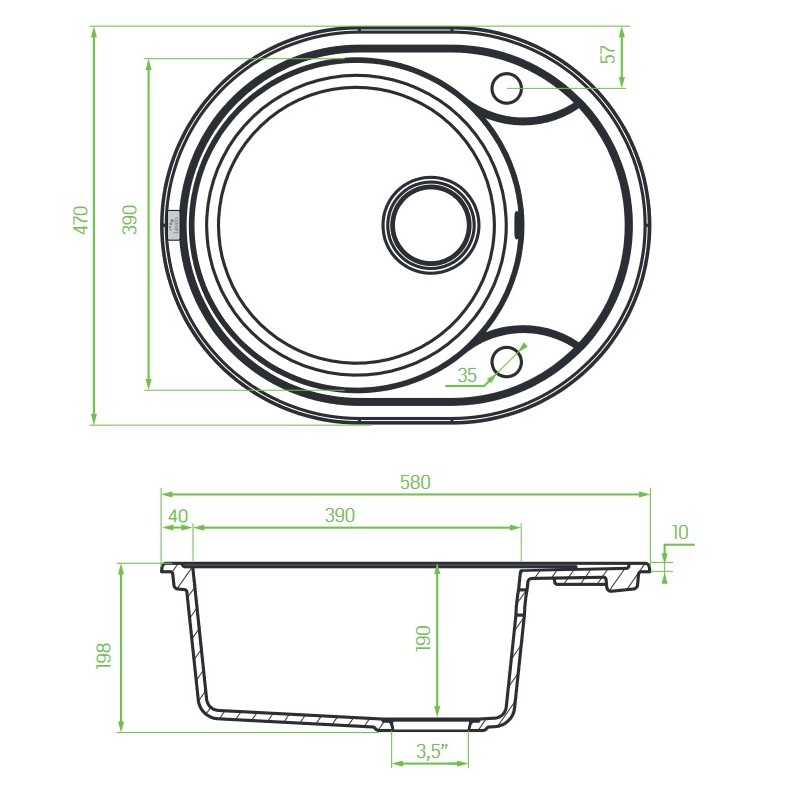 Zlew Zlewozmywak Jednokomorowy Szary z Ociekaczem Zlew Zlewozmywak Jednokomorowy Szary z Ociekaczem