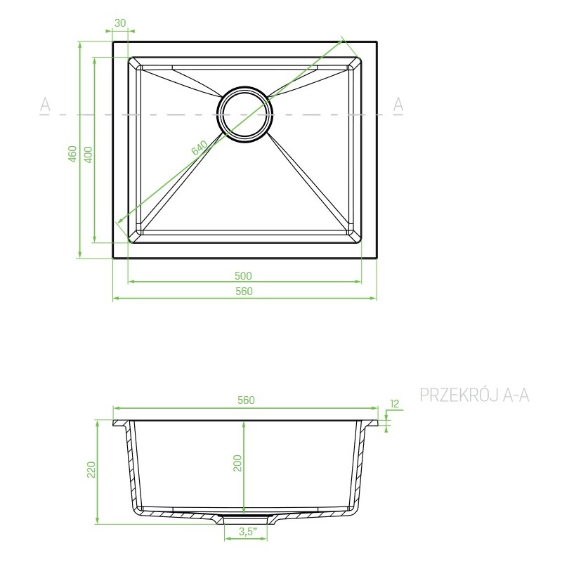 Zlew Zlewozmywak Granitowy Czarny Podwieszany IBIZA Zlew Zlewozmywak Granitowy Czarny Podwieszany IBIZA