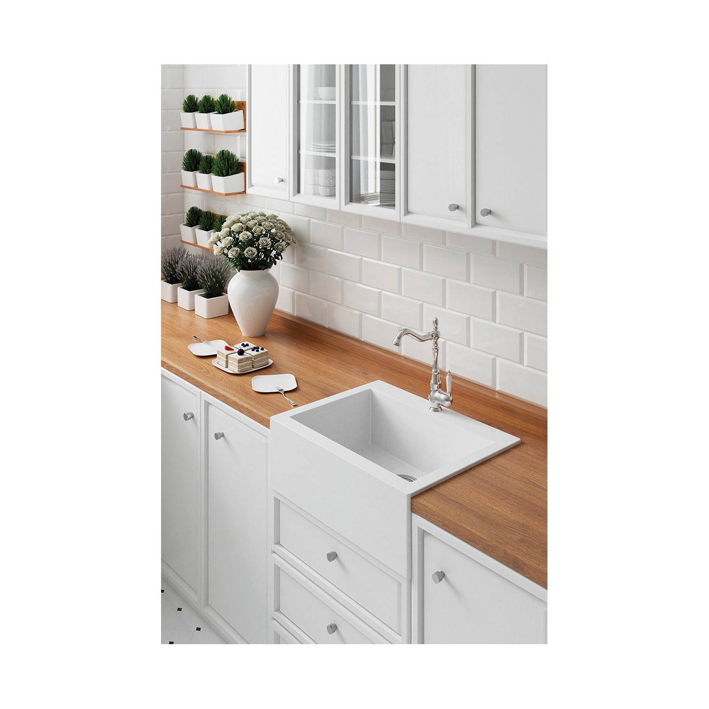 Zlew Zlewozmywak Granitowy Biały KOMODO Zlew Zlewozmywak Granitowy Biały KOMODO