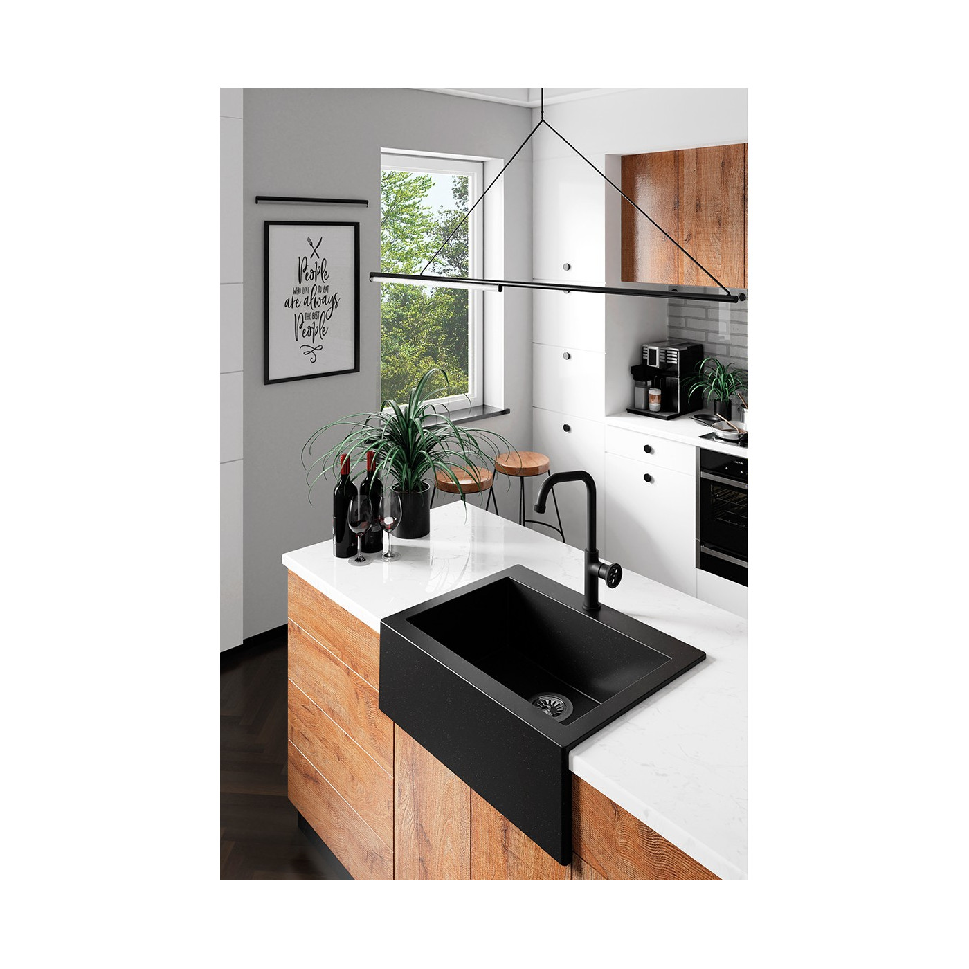 Zlew Zlewozmywak Granitowy Czarny KOMODO