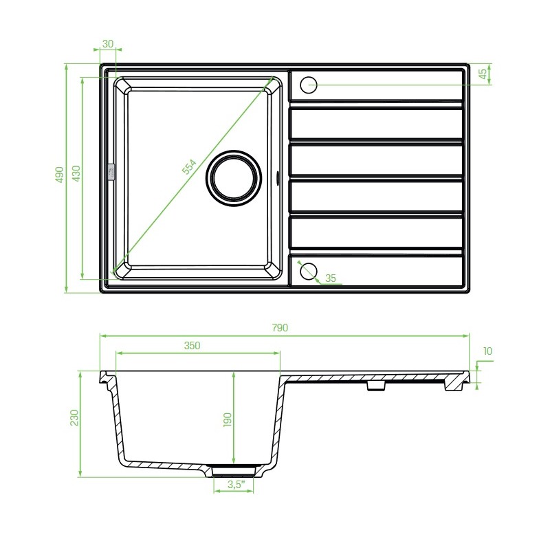 Zlew Zlewozmywak Granitowy Szary Margarita Zlew Zlewozmywak Granitowy Szary Margarita