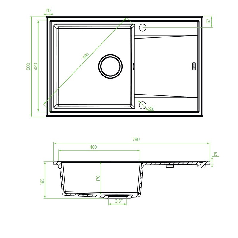 Zlew Zlewozmywak Granitowy Beżowy Megalo Zlew Zlewozmywak Granitowy Beżowy Megalo
