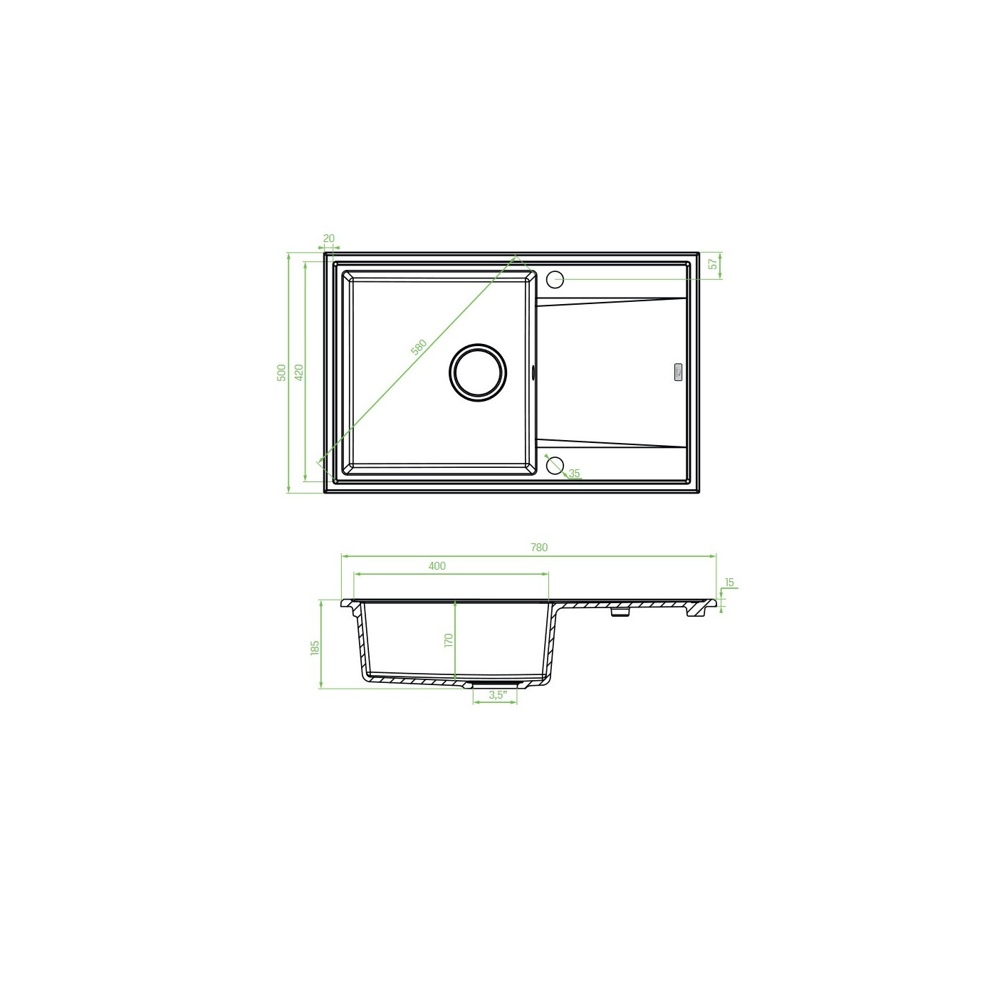 Zlew Zlewozmywak Granitowy Szary Megalo Zlew Zlewozmywak Granitowy Szary Megalo