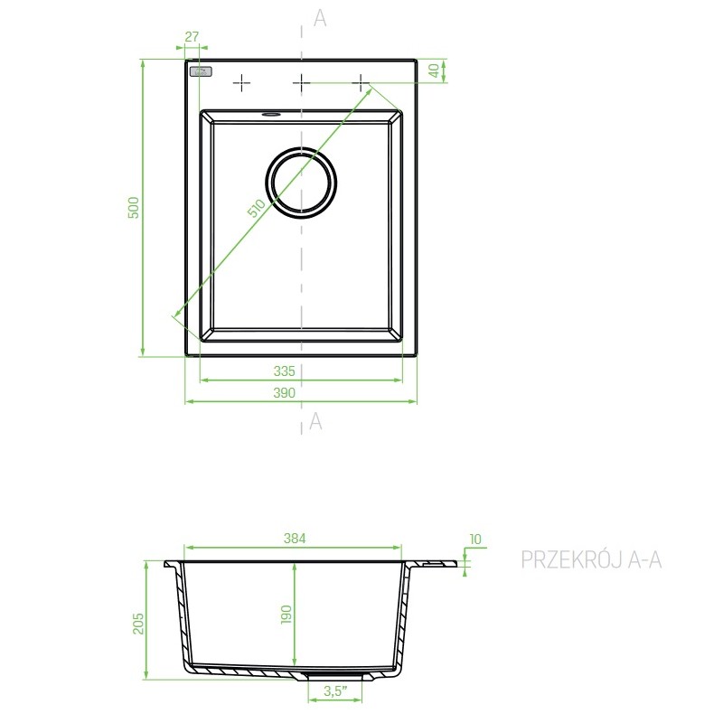 Zlew Zlewozmywak Granitowy Czarny MONCHICHI Zlew Zlewozmywak Granitowy Czarny MONCHICHI