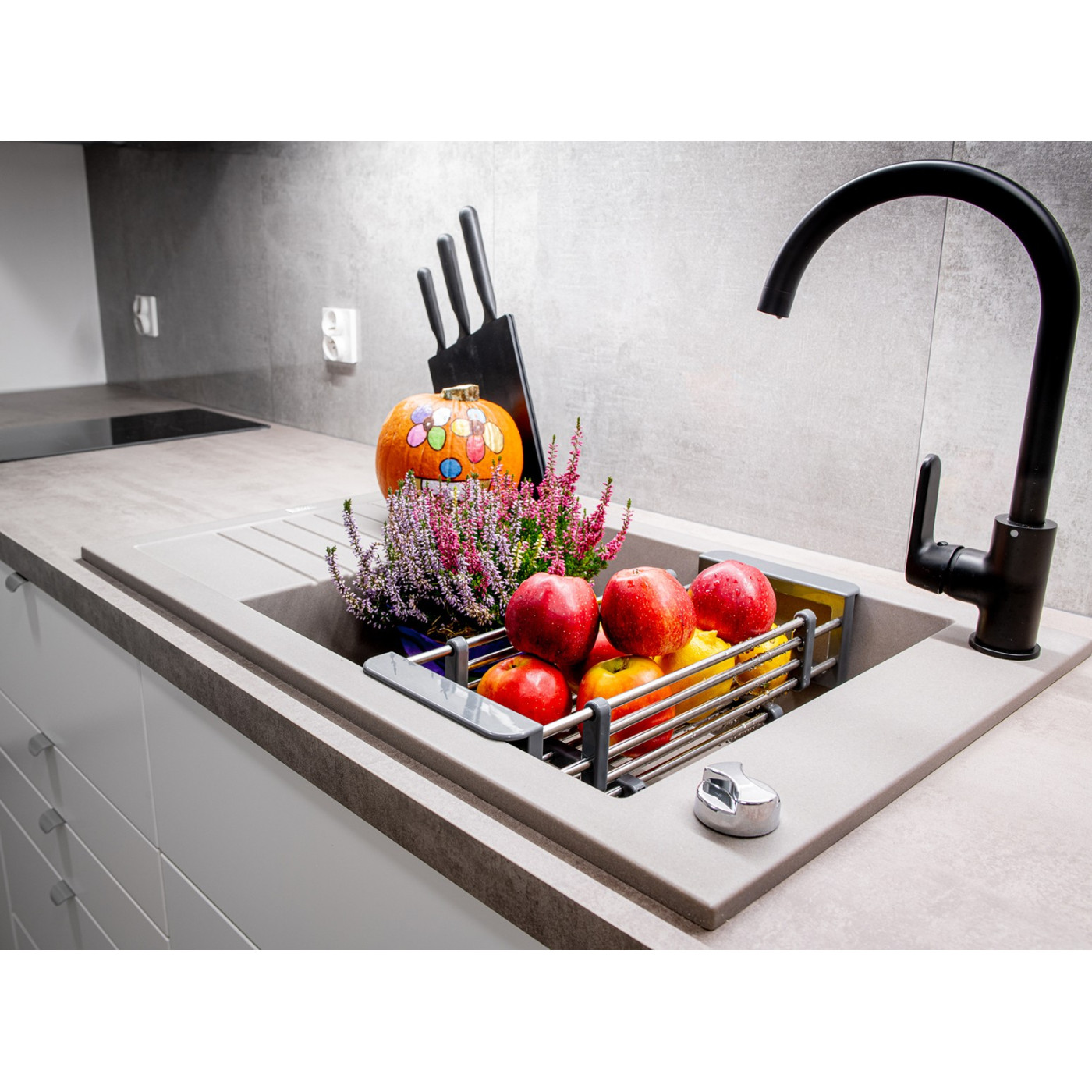 Zlew Zlewozmywak Granitowy szary z Półociekaczem Pionier Zlew Zlewozmywak Granitowy szary z Półociekaczem Pionier