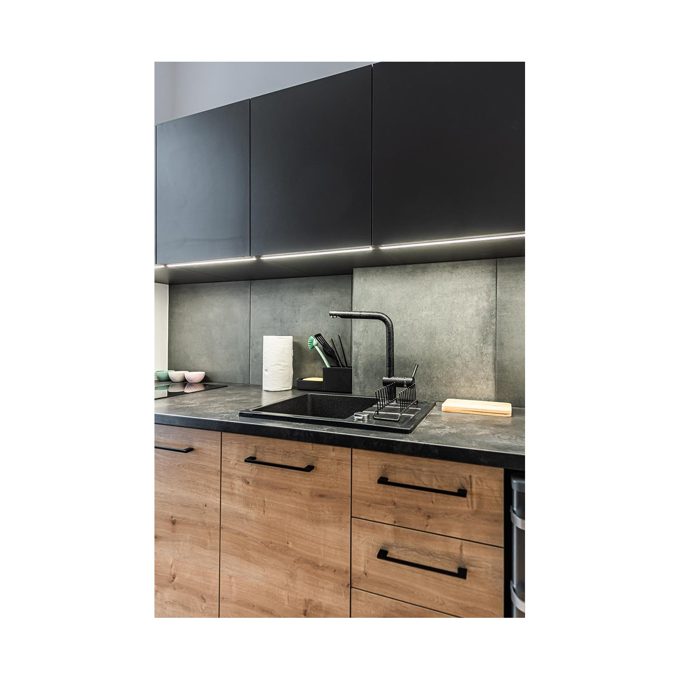 Zlew Zlewozmywak Granitowy Czarny z Półociekaczem Zlew Zlewozmywak Granitowy Czarny z Półociekaczem