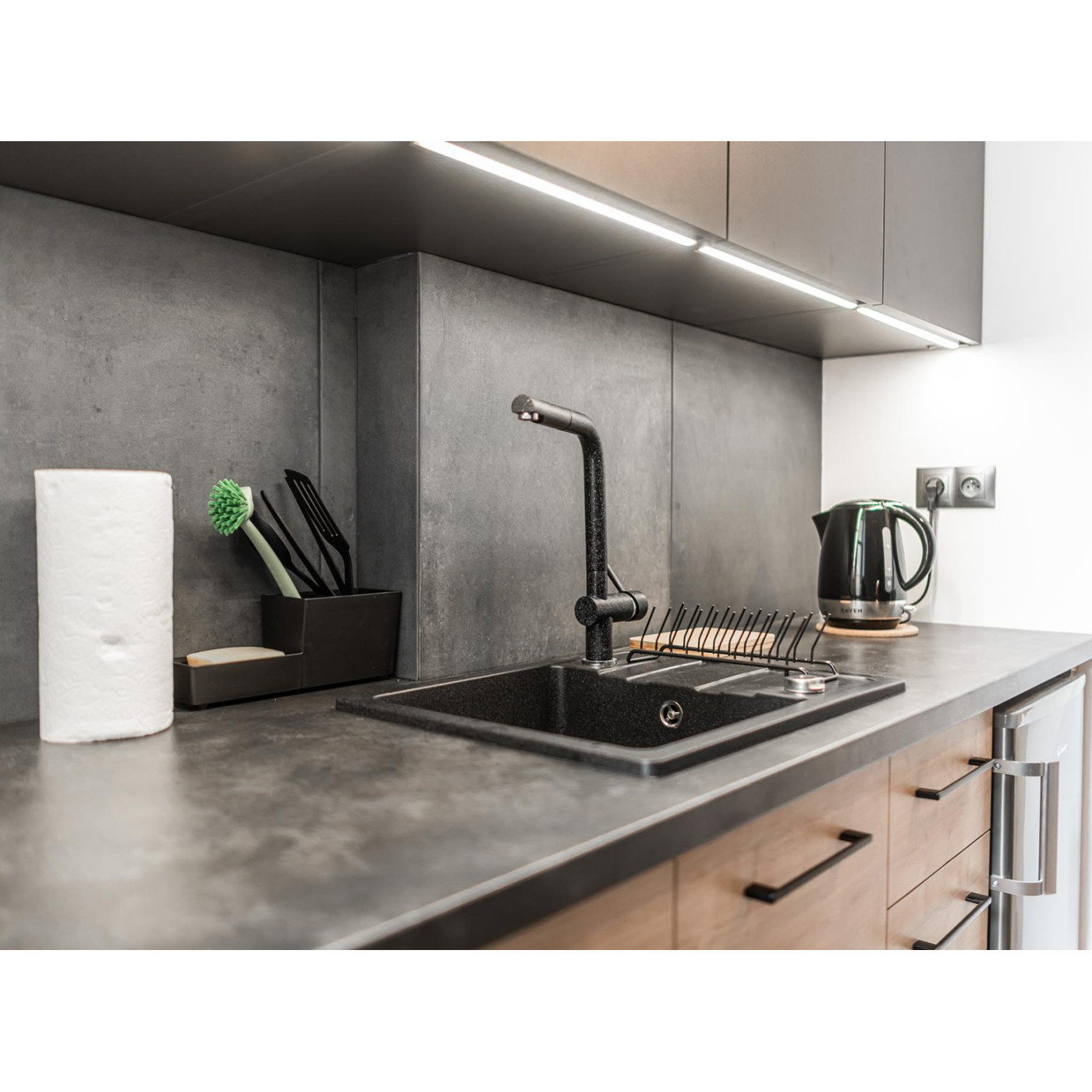 Zlew Zlewozmywak Granitowy Czarny z Półociekaczem Zlew Zlewozmywak Granitowy Czarny z Półociekaczem