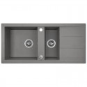 Zlew Zlewozmywak Granitowy Szary 1,5 Komorowy