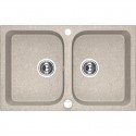 Zlew Zlewozmywak Granitowy Beżowy 2 Komorowy CELIA