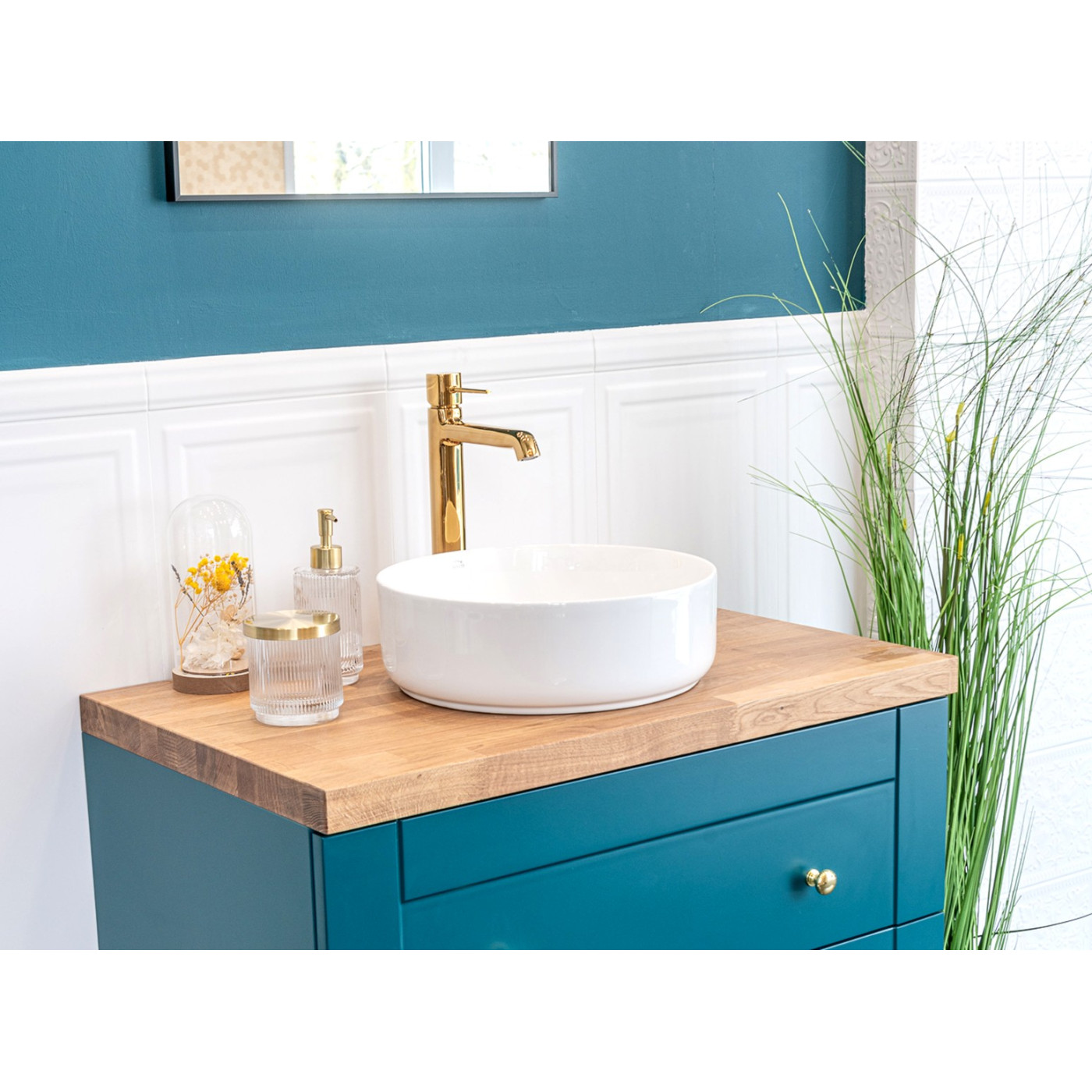 Umywalka Nablatowa Ceramiczna Okrągła Biała DESNA Umywalka Nablatowa Ceramiczna Okrągła Biała DESNA