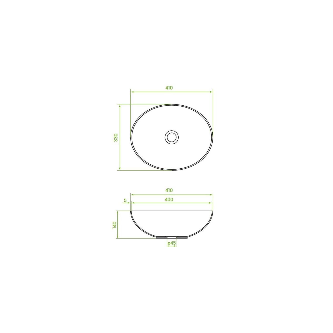 Okrągła Umywalka Nablatowa Ceramiczna DESNA