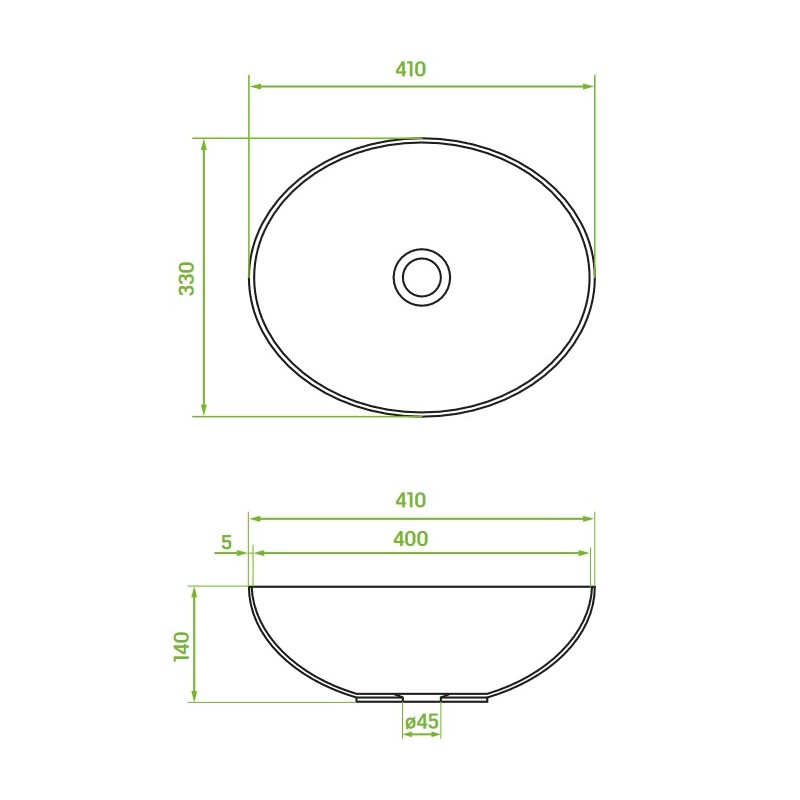 Okrągła Umywalka Nablatowa Ceramiczna DESNA