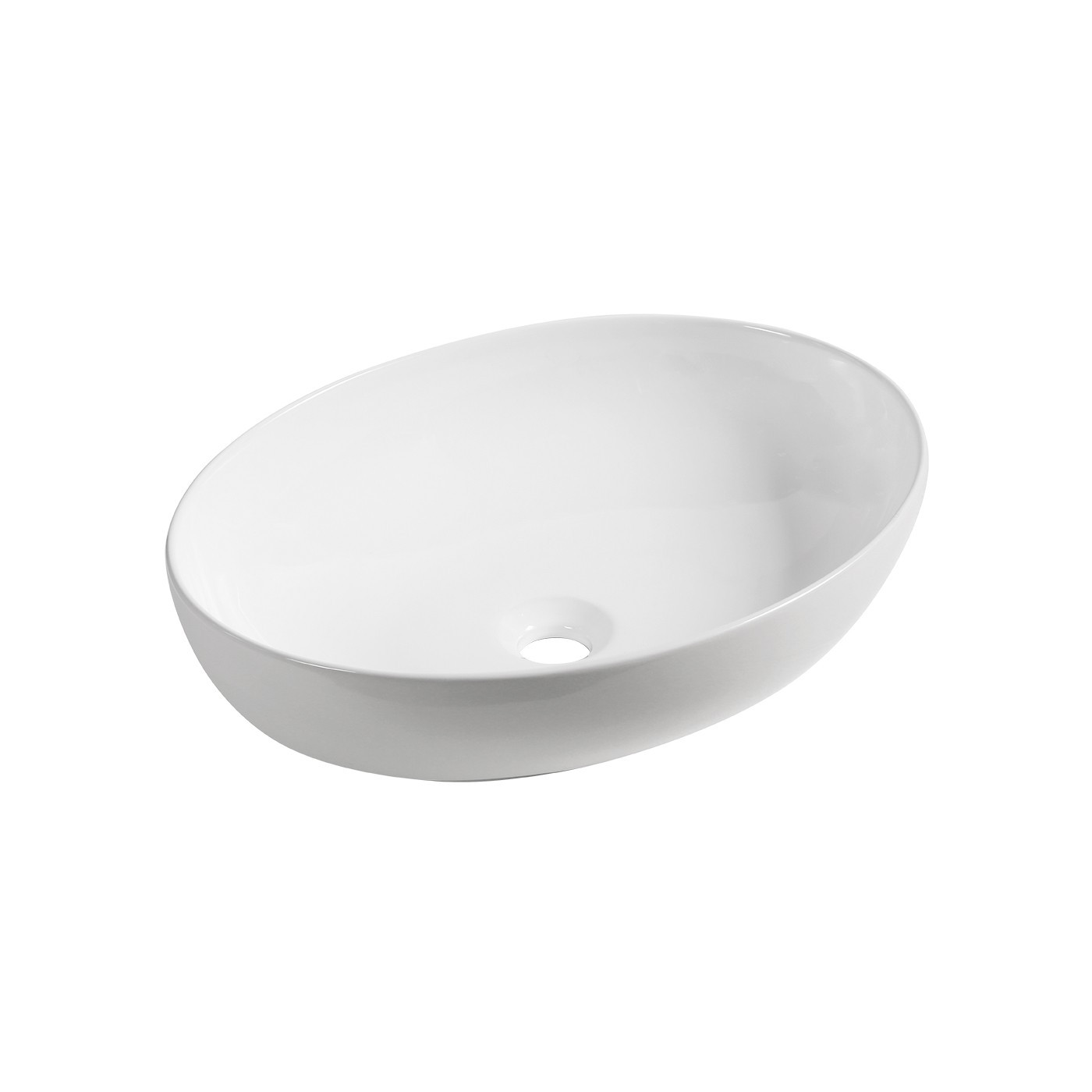 Umywalka Nablatowa Ceramiczna Owalna Biała DESNA