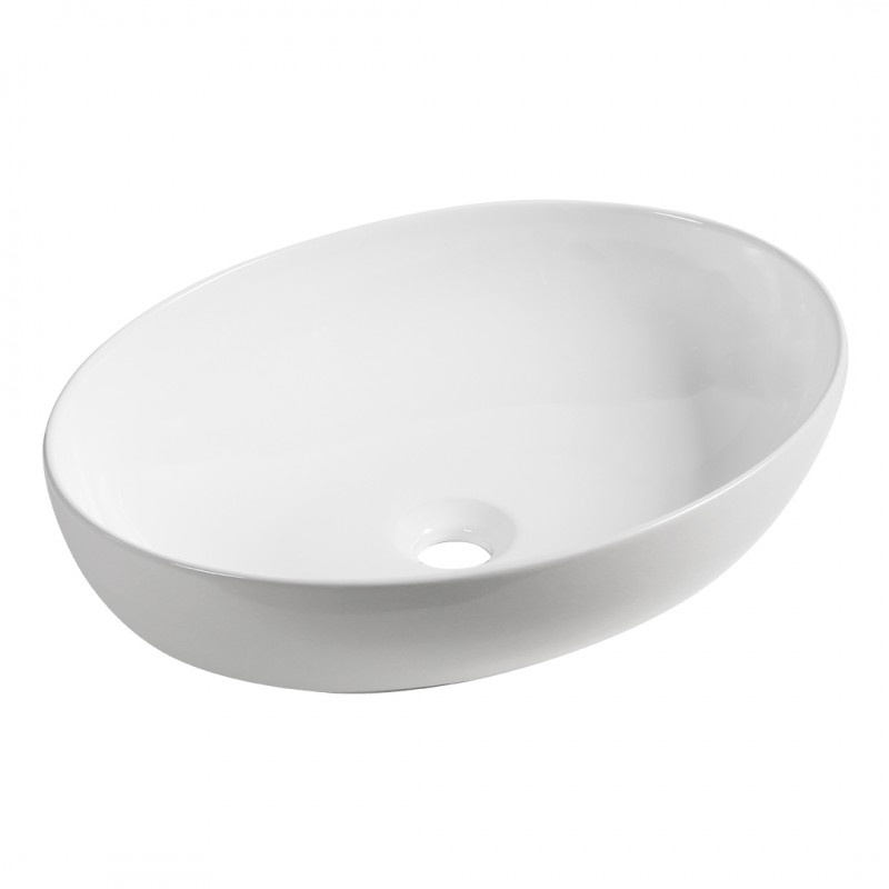 Umywalka Nablatowa Ceramiczna Owalna Biała DESNA