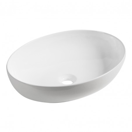 Umywalka Nablatowa Ceramiczna Owalna Biała DESNA