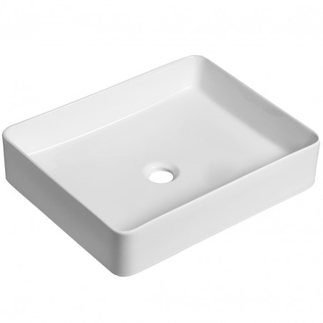 Umywalka Nablatowa Ceramiczna Biała KVADRATO
