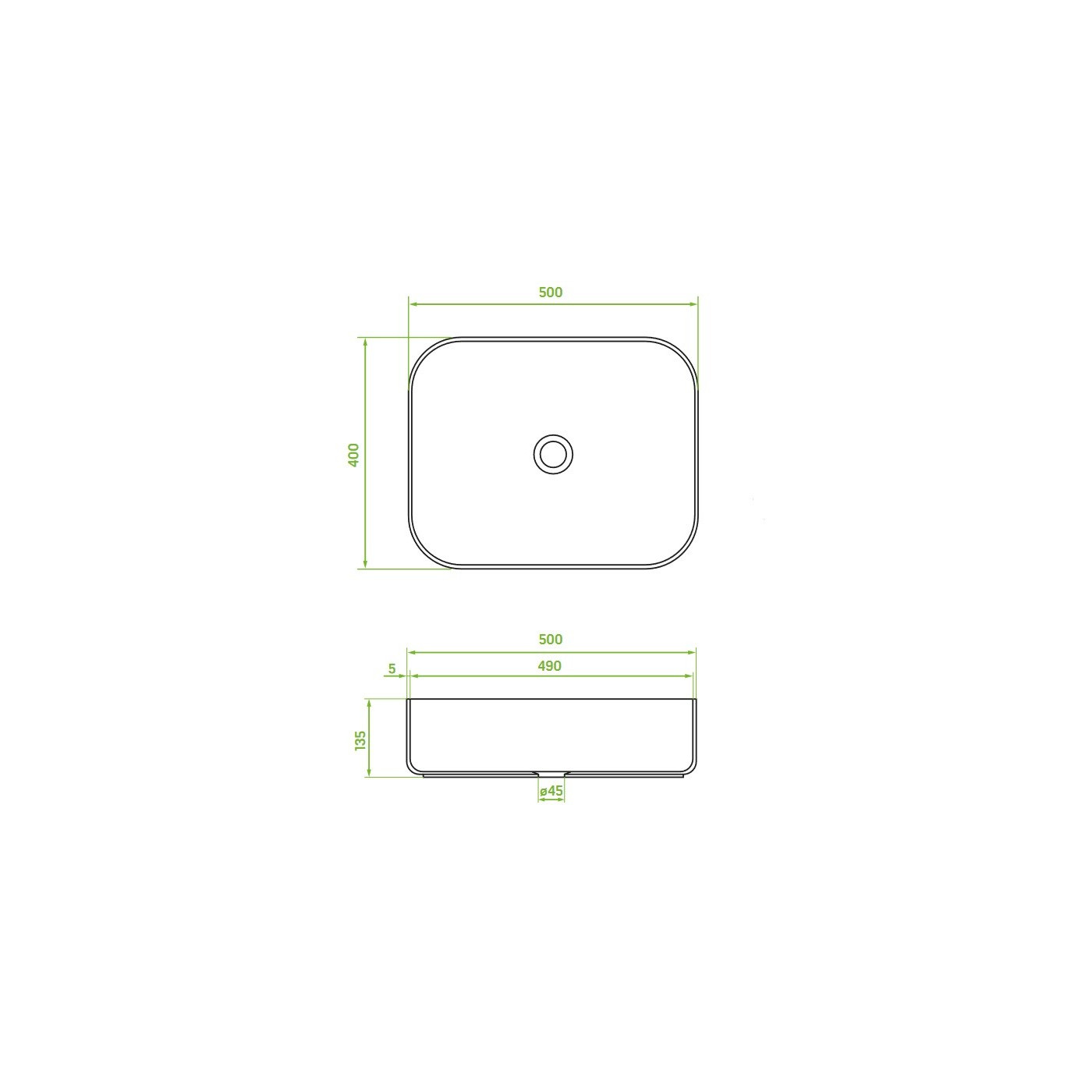 Umywalka Nablatowa Ceramiczna Biało Czarna