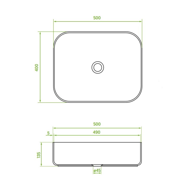 Umywalka Nablatowa Ceramiczna Biało Czarna