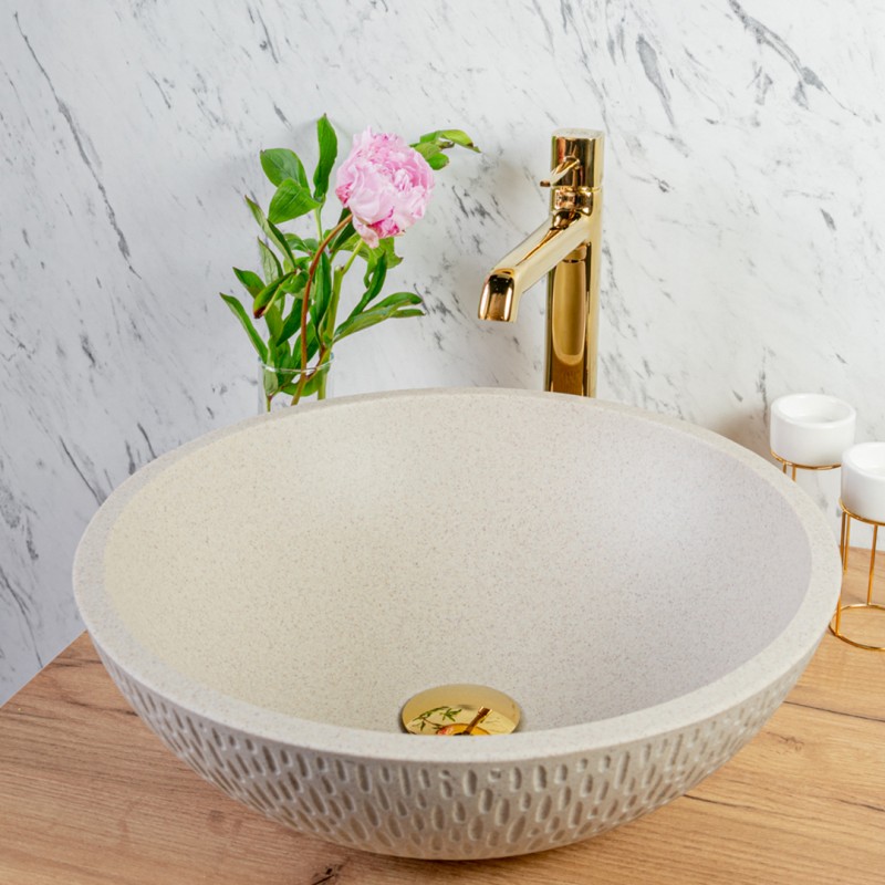 Umywalka Nablatowa Granitowa Beżowa AMBER