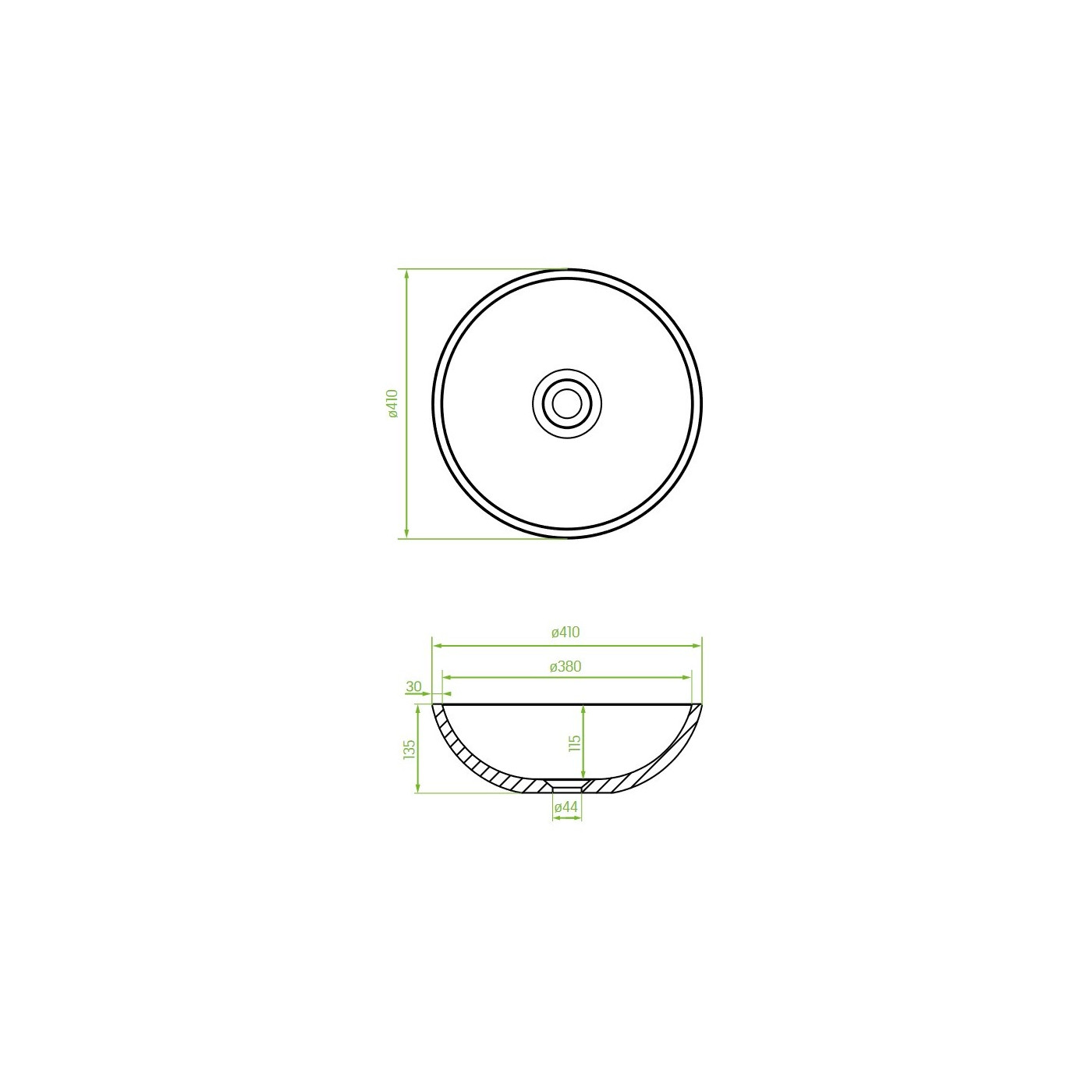 Umywalka Nablatowa Granitowa Szara AMBER