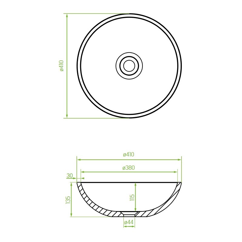 Umywalka Nablatowa Granitowa Szara AMBER