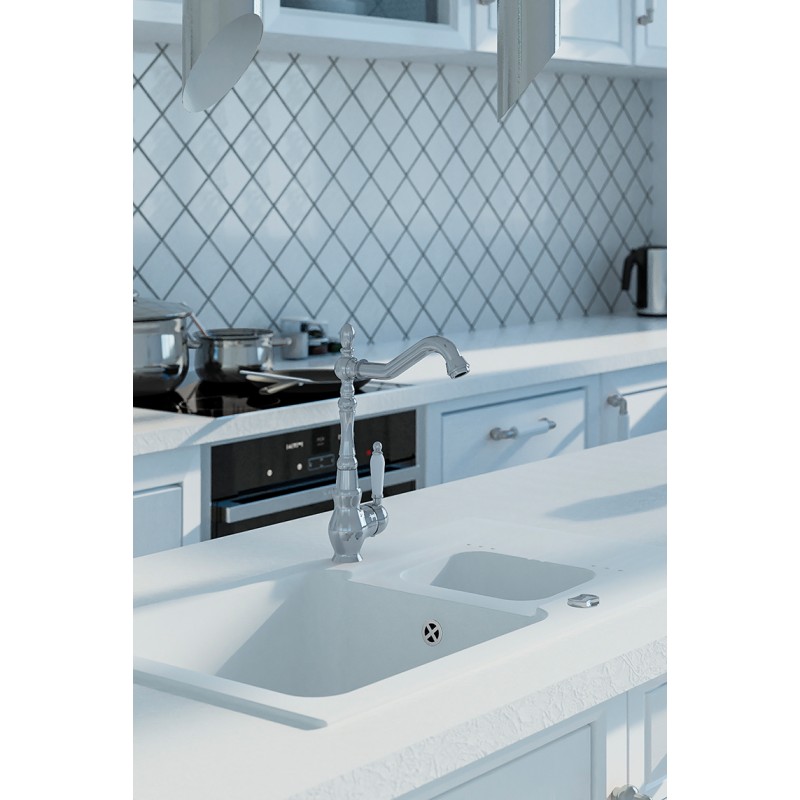 Bateria Zlewozmywakowa Stojąca EVORA Chrom