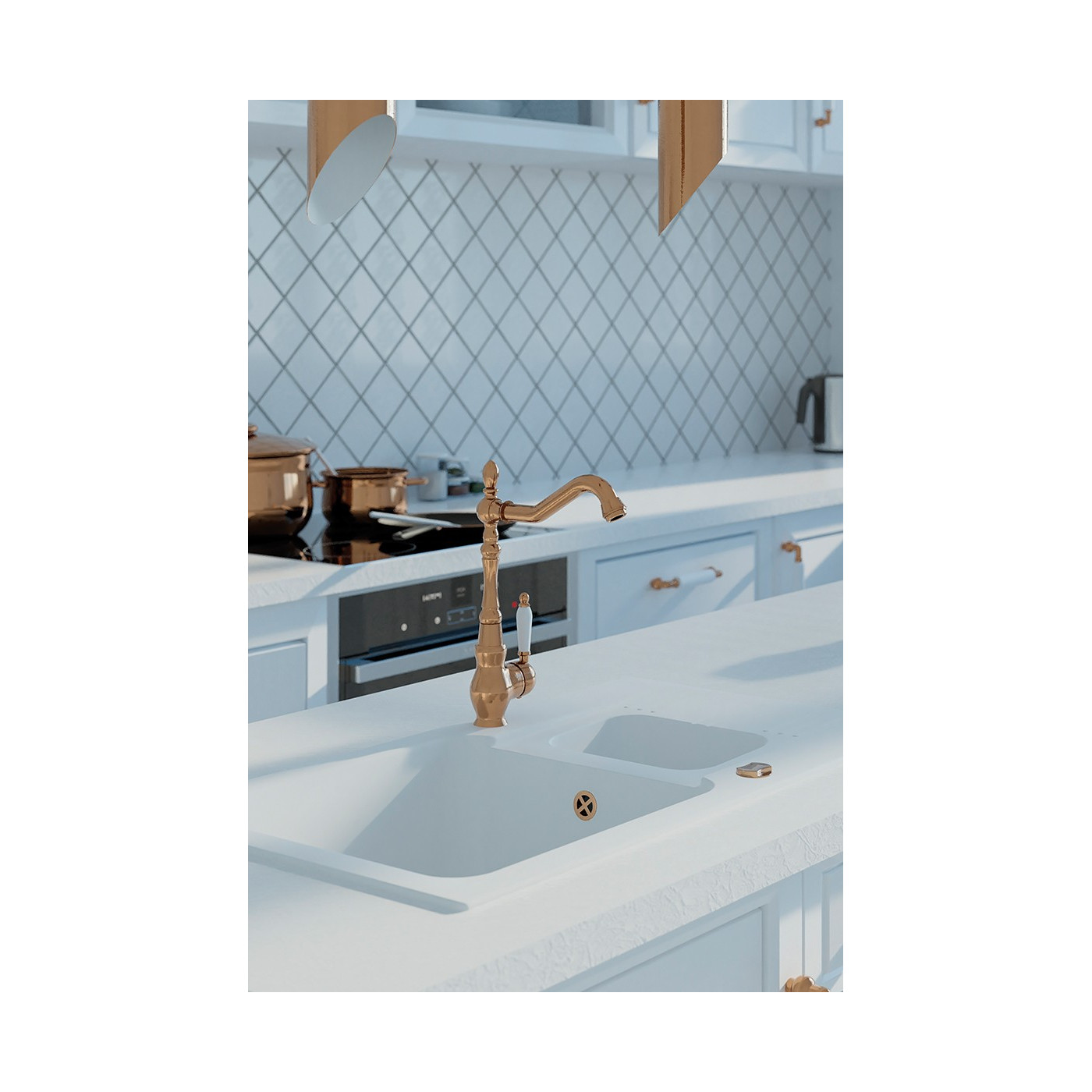 Bateria Zlewozmywakowa Stojąca Miedź EVORA Bateria Zlewozmywakowa Stojąca Miedź EVORA