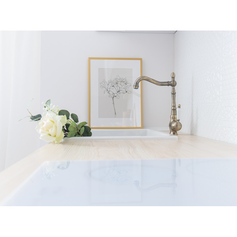 Bateria Zlewozmywakowa Stojąca Mosiądz Antyczny Bateria Zlewozmywakowa Stojąca Mosiądz Antyczny