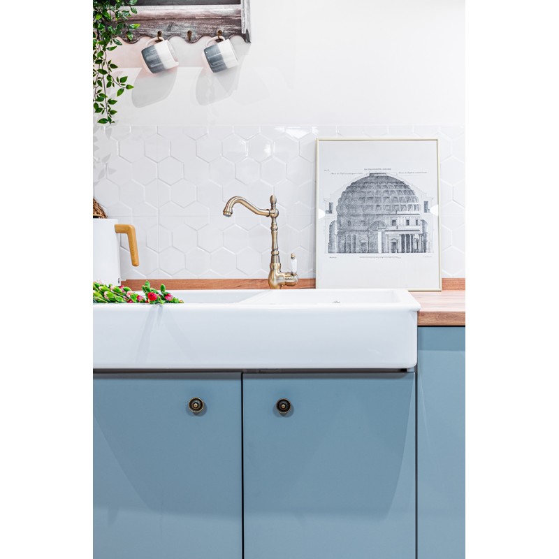 Bateria Zlewozmywakowa Stojąca Mosiądz Antyczny Bateria Zlewozmywakowa Stojąca Mosiądz Antyczny