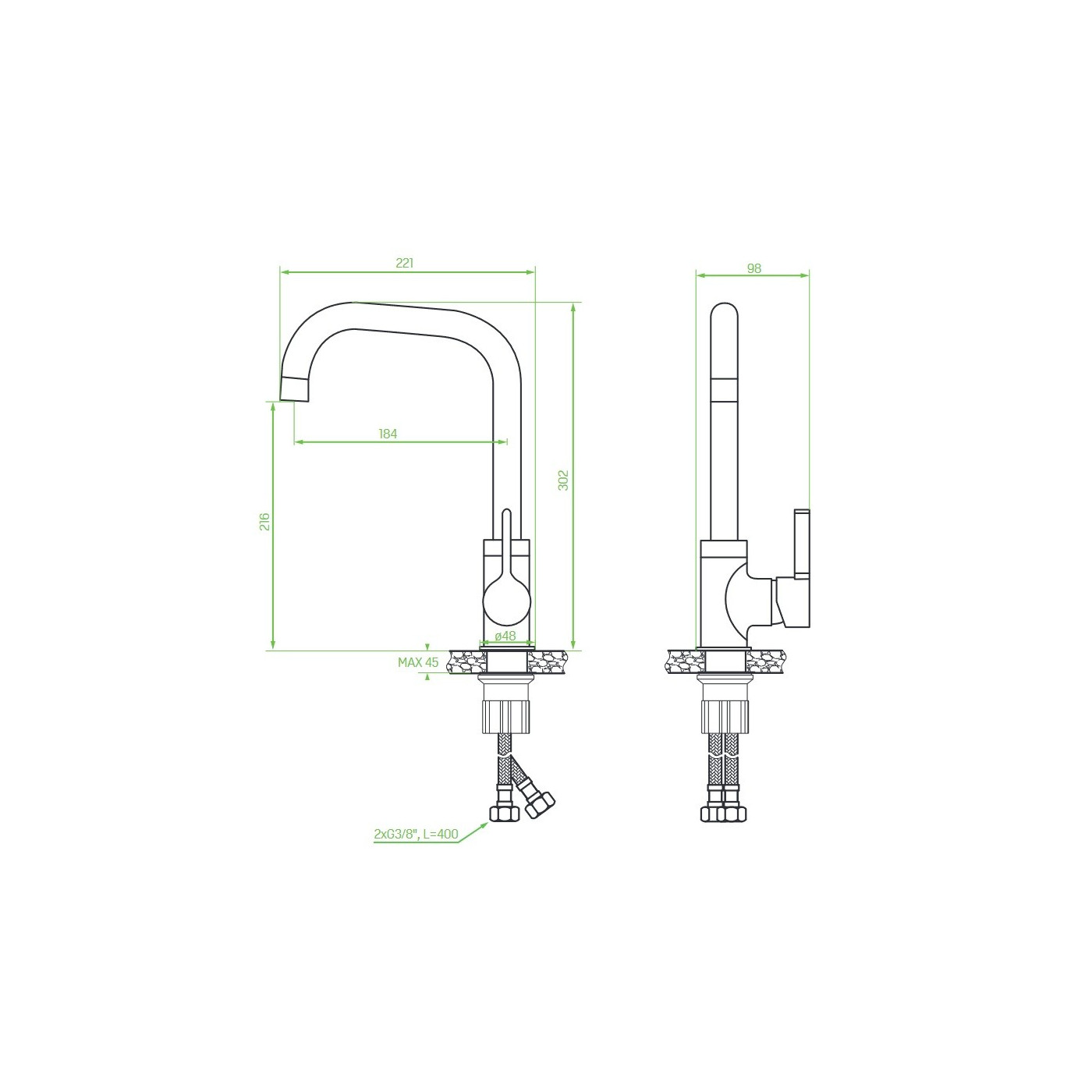 Bateria Zlewozmywakowa Kuchenna Lena Chrom Bateria Zlewozmywakowa Kuchenna Lena Chrom