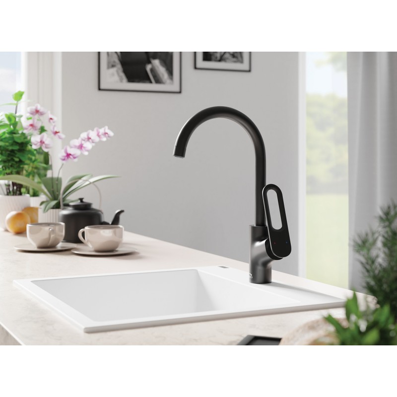 Bateria Zlewozmywakowa Kuchenna TIERRA Czarna